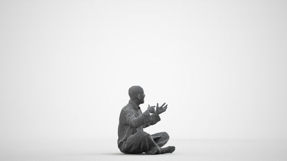 realistic 3D people man sitting, render-ready for V-Ray and Corona, FBX OBJ, wireframe side view