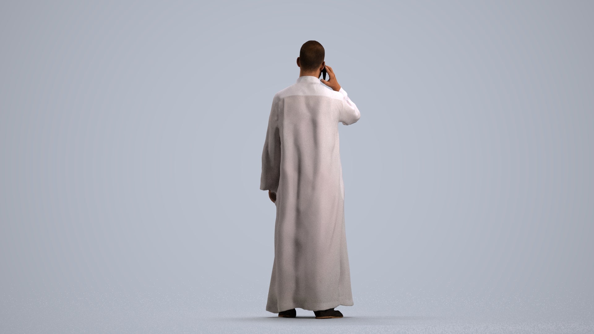realistic 3D human man standing, archviz people FBX OBJ for Blender, front view render