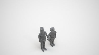 3D people model boy casual kids, scanned human for 3ds Max rendering, wireframe three-quarter view