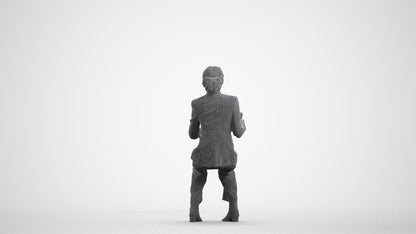 scanned 3D woman business, photogrammetry people for Enscape and V-Ray, wireframe front view
