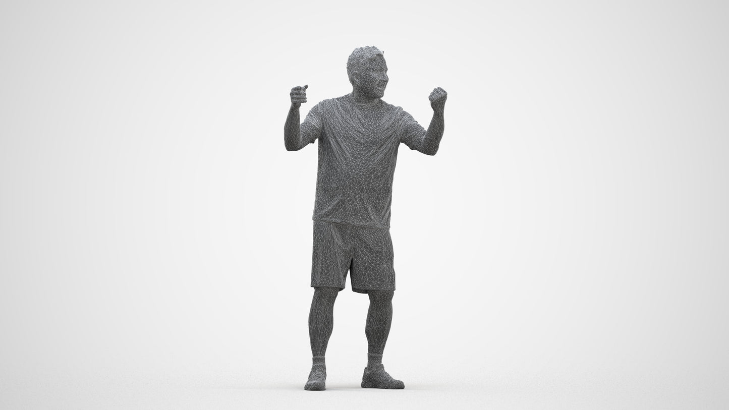 photogrammetry 3D man sport, realistic human model archviz FBX, three-quarter front view render