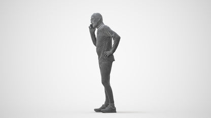3D human model senior man sport, photogrammetry scanned person for archviz, square thumbnail