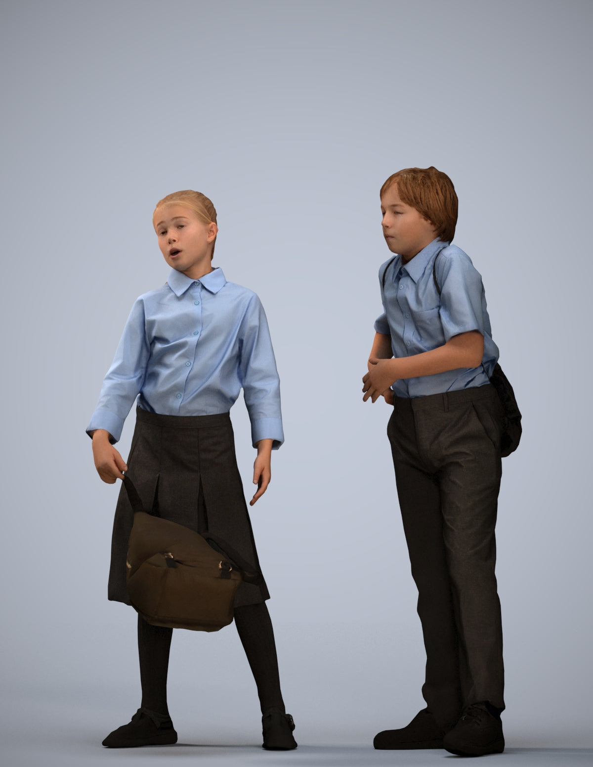 photogrammetry 3D girl kids, realistic human model archviz FBX