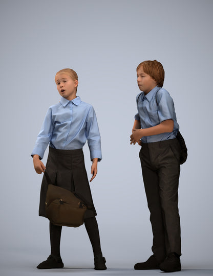 photogrammetry 3D girl kids, realistic human model archviz FBX