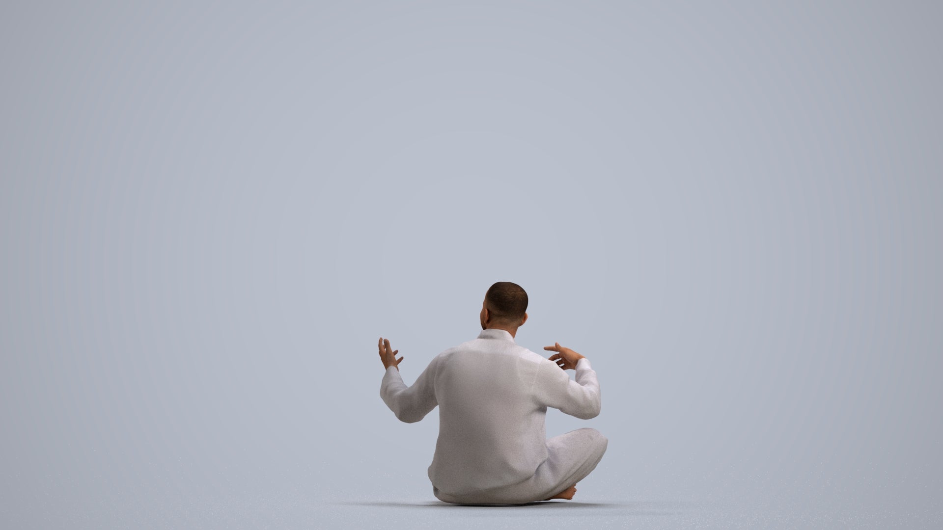 realistic 3D people man sitting, render-ready for V-Ray and Corona, FBX OBJ, front view render