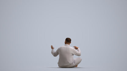 realistic 3D people man sitting, render-ready for V-Ray and Corona, FBX OBJ, front view render