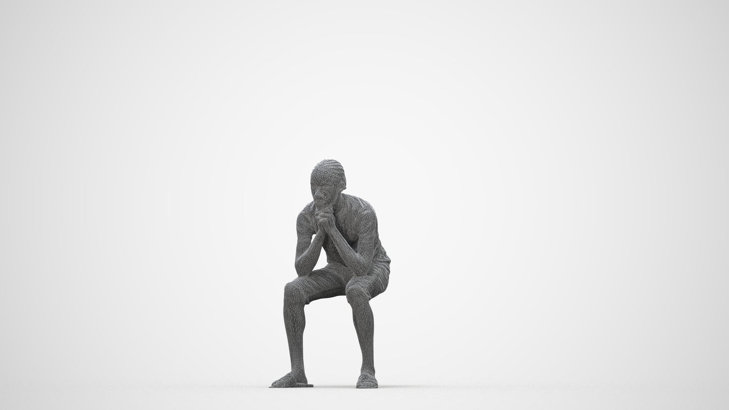3D human model boy casual kids, photogrammetry scanned person for archviz, wireframe back view