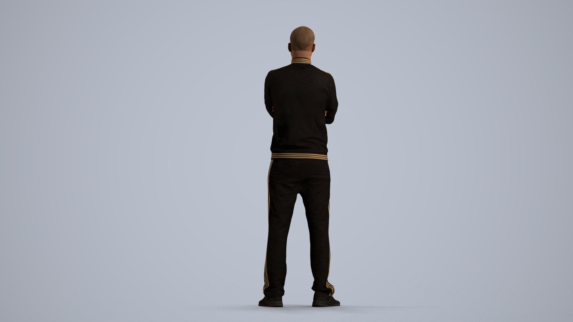 scanned 3D man standing, photogrammetry people for Enscape and V-Ray, front view render