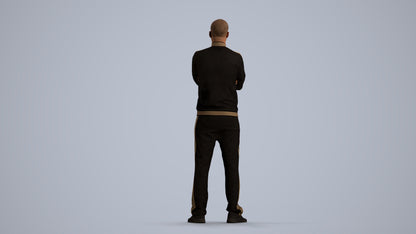 scanned 3D man standing, photogrammetry people for Enscape and V-Ray, front view render
