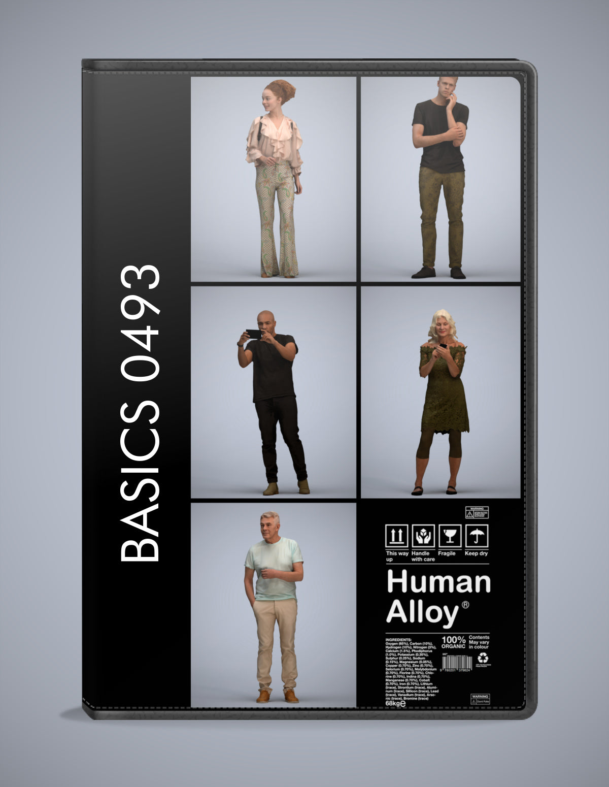 photogrammetry 3D people standing collection, 5 realistic human models archviz FBX