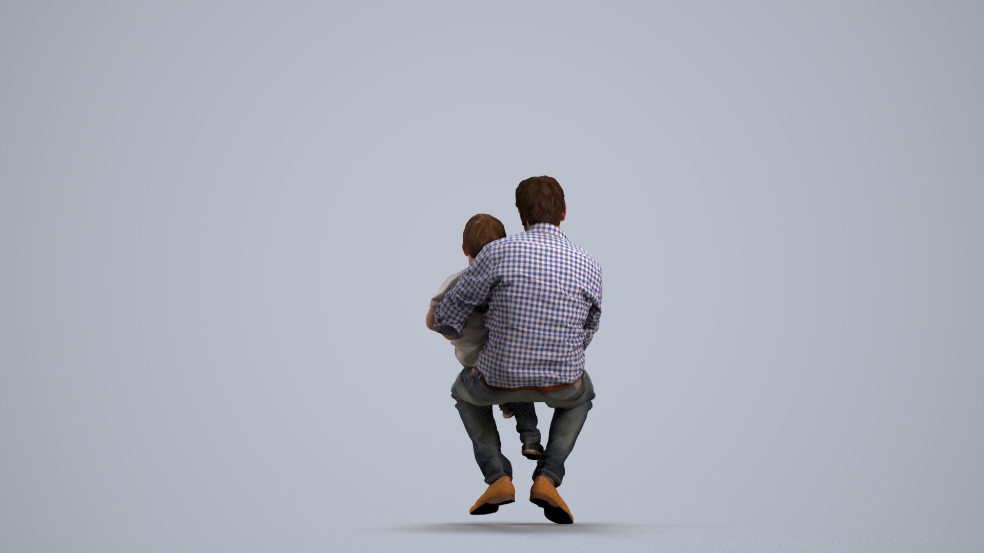 3D people model boy casual kids, scanned human for 3ds Max rendering, front view render