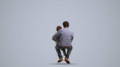 3D people model boy casual kids, scanned human for 3ds Max rendering, front view render