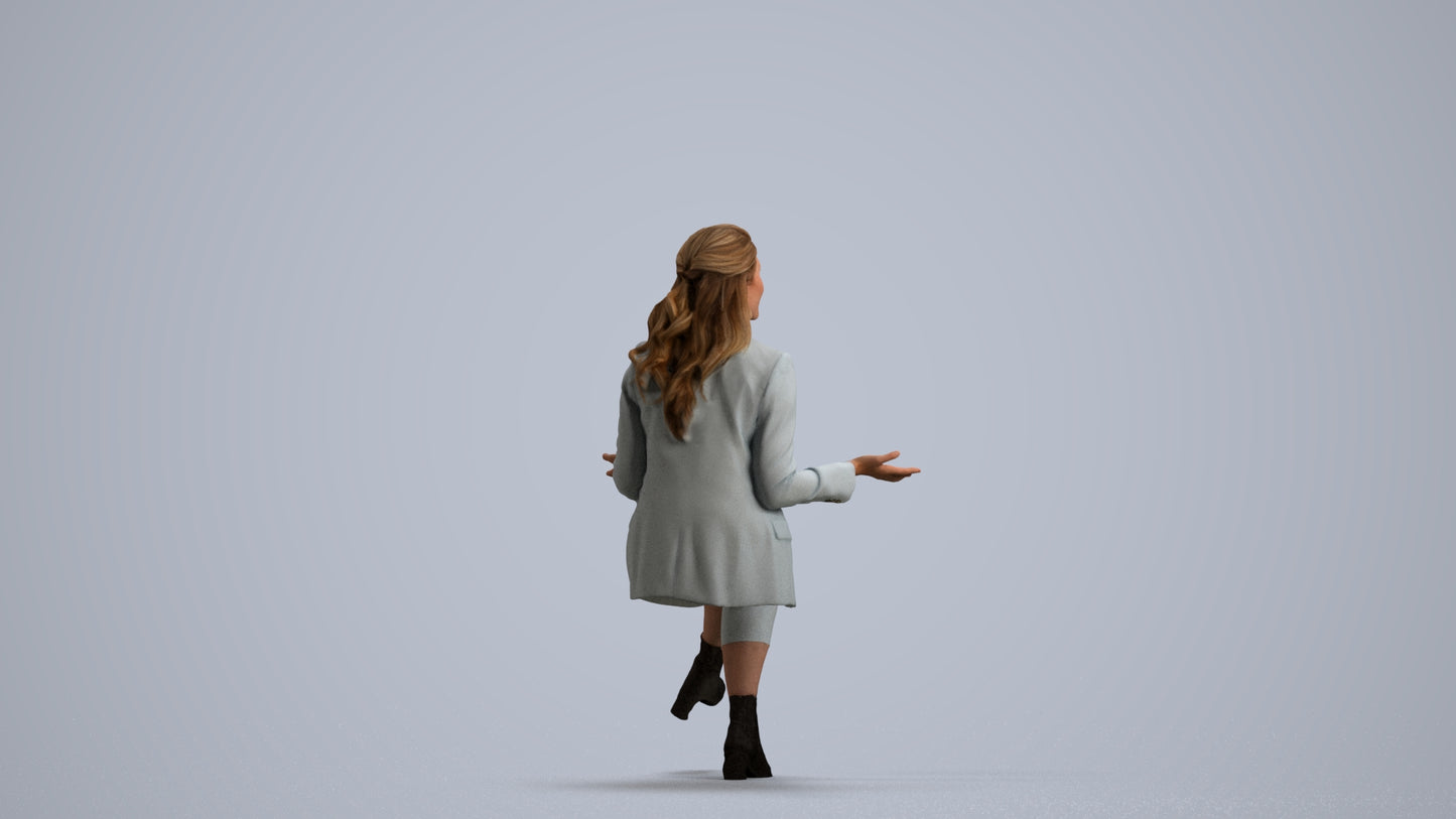 realistic 3D people woman business, render-ready for V-Ray and Corona, FBX OBJ, front view render