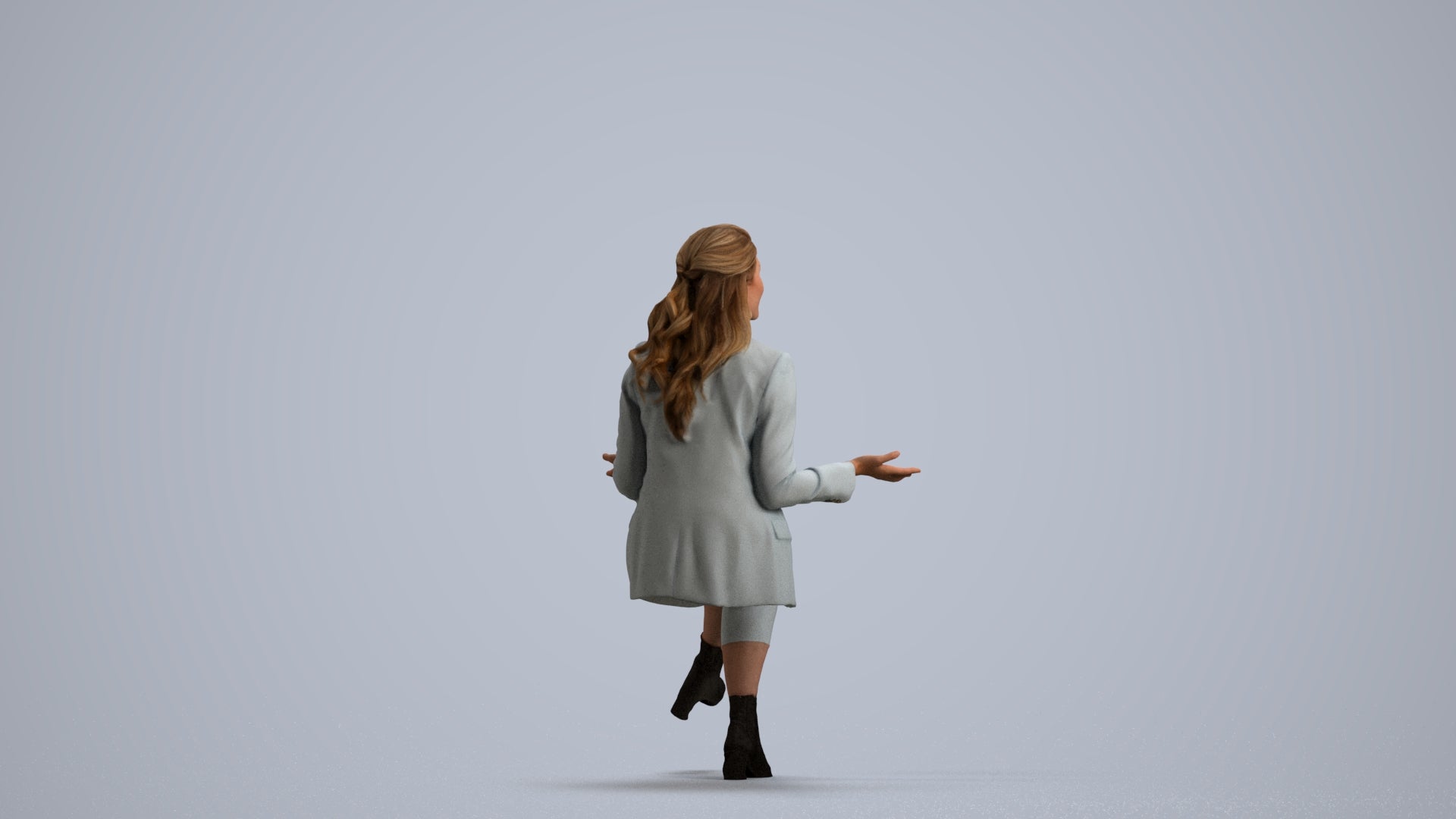 realistic 3D people woman business, render-ready for V-Ray and Corona, FBX OBJ, front view render