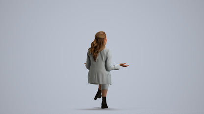 realistic 3D people woman business, render-ready for V-Ray and Corona, FBX OBJ, front view render