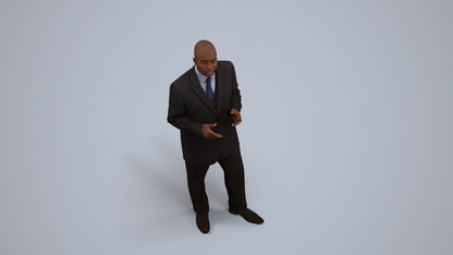 realistic 3D person business shopping, scanned archviz people for Blender and 3ds Max, back view render