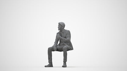 photogrammetry 3D man business, realistic human model archviz FBX, wireframe back view