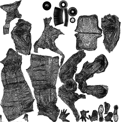 3D human model woman casual standing, photogrammetry scanned person for archviz, wireframe top-down view