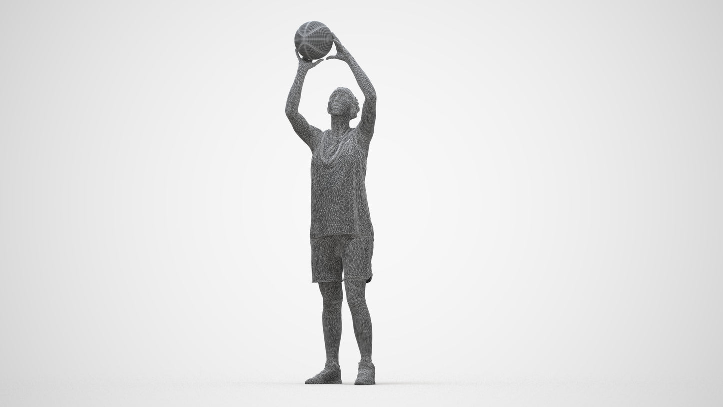 photogrammetry 3D woman sport, realistic human model archviz FBX, wireframe back view