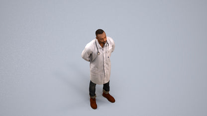 photogrammetry 3D man medical, realistic human model archviz FBX, back view render