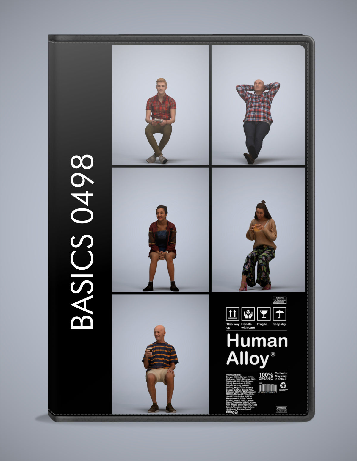 5 3D scanned people sitting, photorealistic archviz pack for Enscape and SketchUp