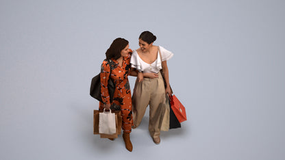 3D people model woman business mix, scanned human for 3ds Max rendering, back view render