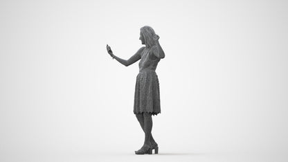 scanned 3D woman formal standing, photogrammetry people for Enscape and V-Ray, square thumbnail