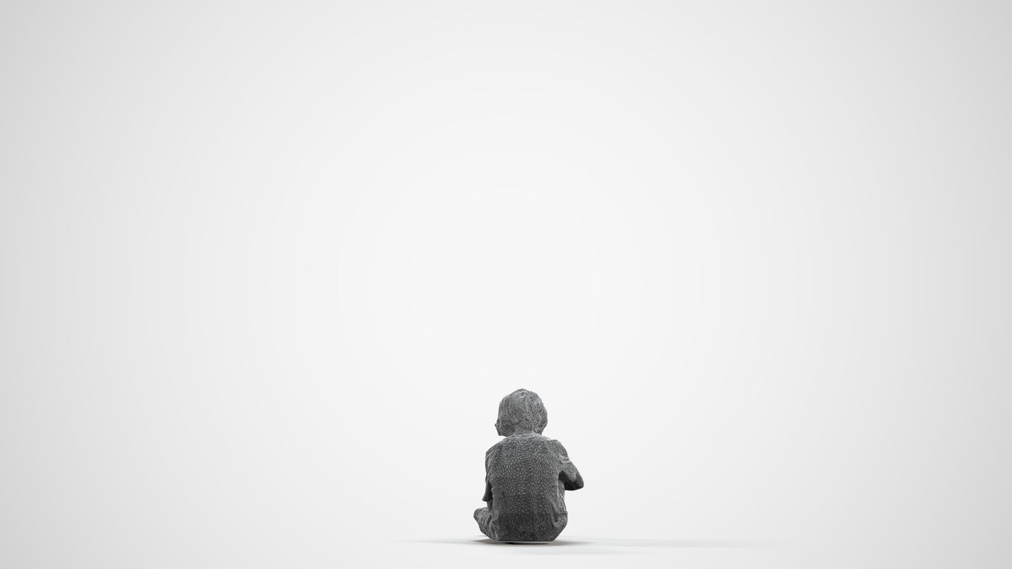 realistic 3D people boy casual kids, render-ready for V-Ray and Corona, FBX OBJ, wireframe front view