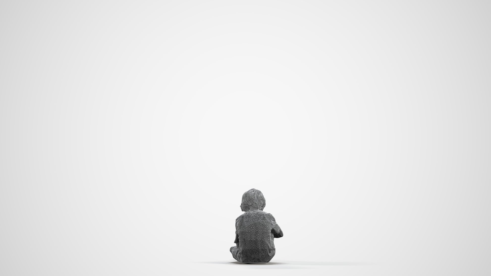 realistic 3D people boy casual kids, render-ready for V-Ray and Corona, FBX OBJ, wireframe front view