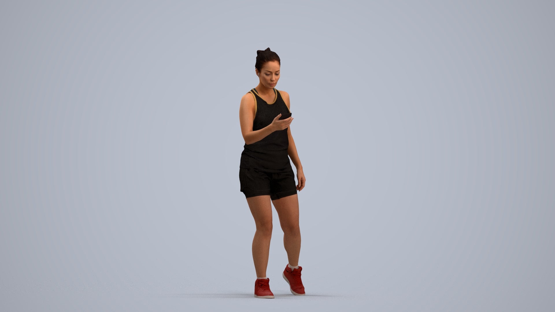 scanned 3D woman sport, photogrammetry people for Enscape and V-Ray, standing pose render