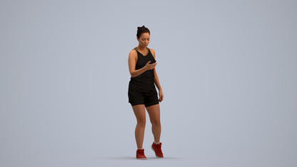 scanned 3D woman sport, photogrammetry people for Enscape and V-Ray, standing pose render
