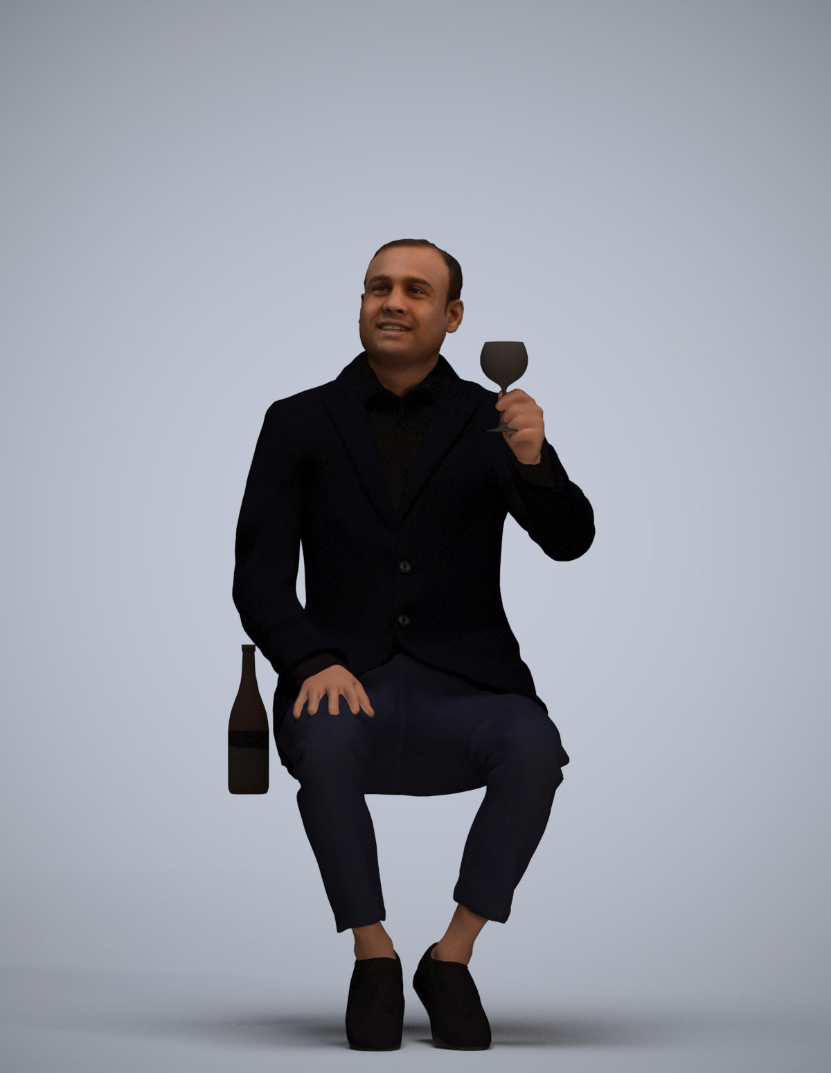 scanned 3D man casual cycling, photogrammetry people for Enscape and V-Ray