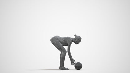realistic 3D people woman sport, render-ready for V-Ray and Corona, FBX OBJ, wireframe side view