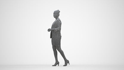 scanned 3D woman business, photogrammetry people for Enscape and V-Ray, back view render