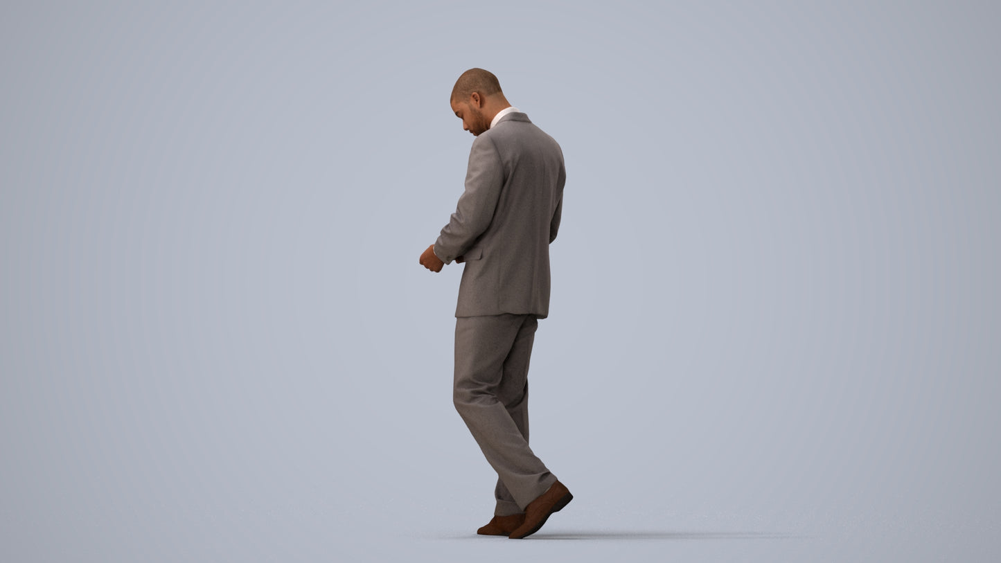 realistic 3D people man business, render-ready for V-Ray and Corona, FBX OBJ, three-quarter view render