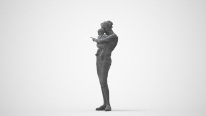 3D scanned girl kids casual, photorealistic archviz people for Enscape and SketchUp, square thumbnail