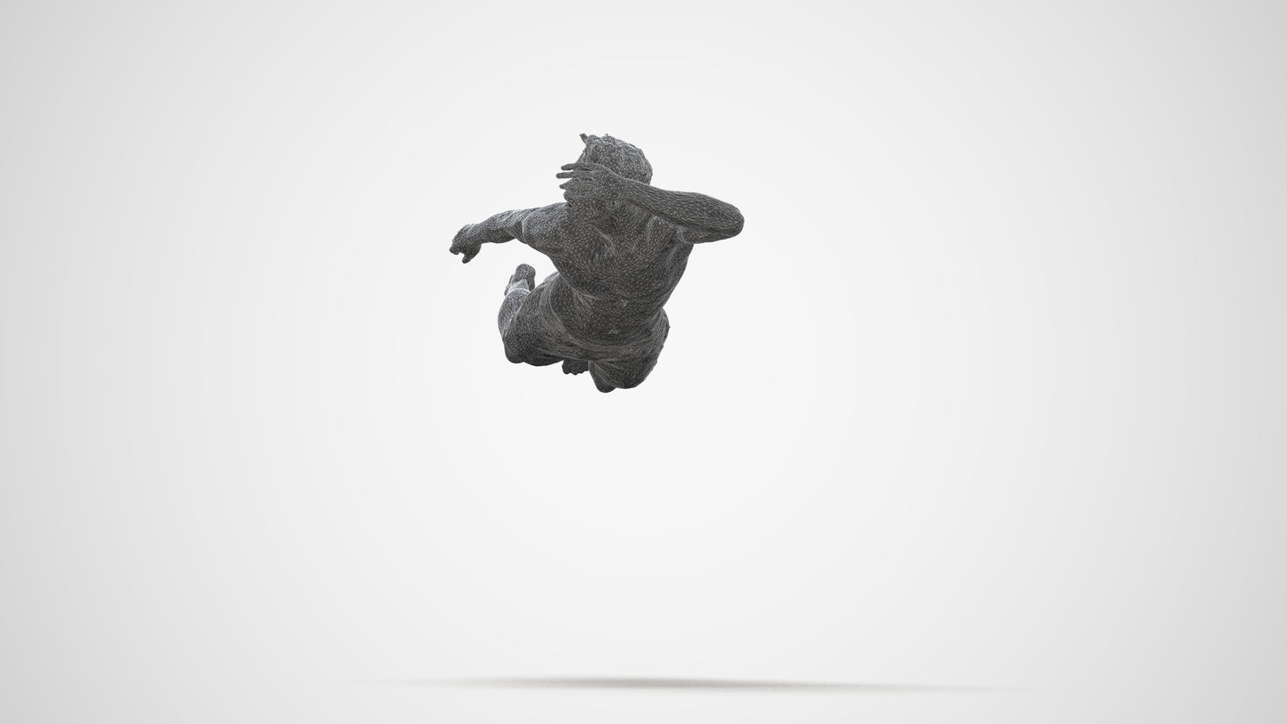 realistic 3D people man sport pool, render-ready for V-Ray and Corona, FBX OBJ, wireframe back view