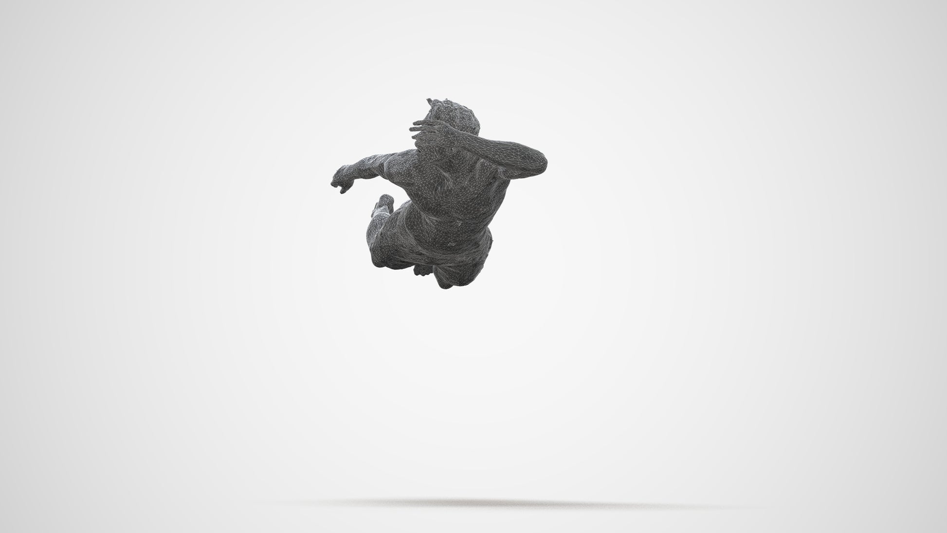 realistic 3D people man sport pool, render-ready for V-Ray and Corona, FBX OBJ, wireframe back view