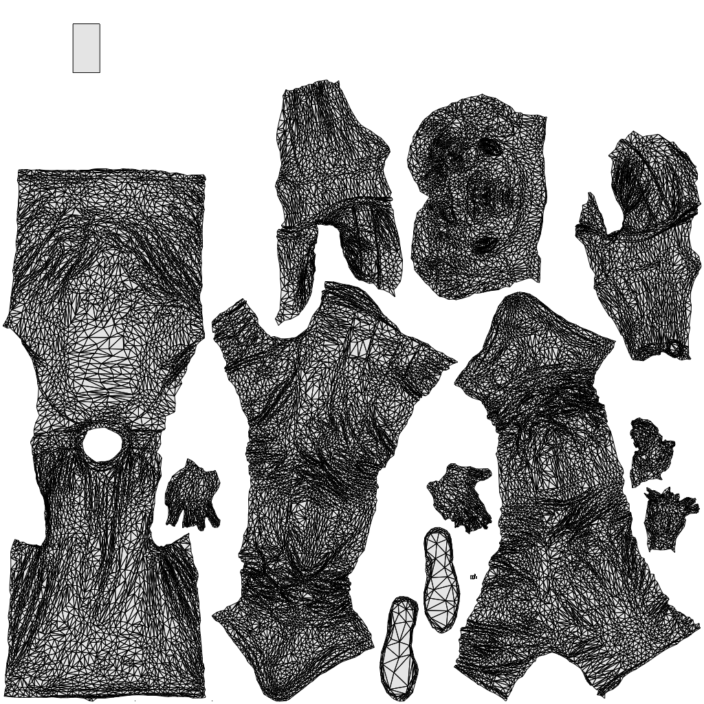 scanned 3D man casual standing, photogrammetry people for Enscape and V-Ray, wireframe top-down view