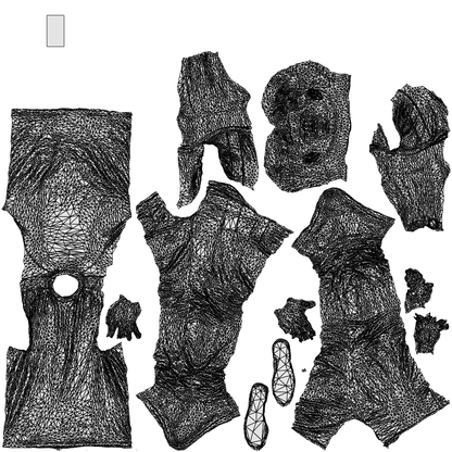 scanned 3D man casual standing, photogrammetry people for Enscape and V-Ray, wireframe top-down view
