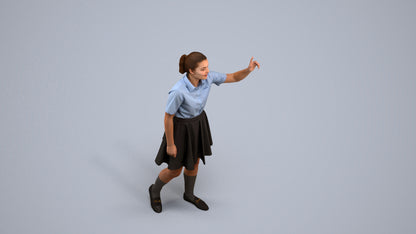 realistic 3D people girl kids, render-ready for V-Ray and Corona, FBX OBJ, back view render