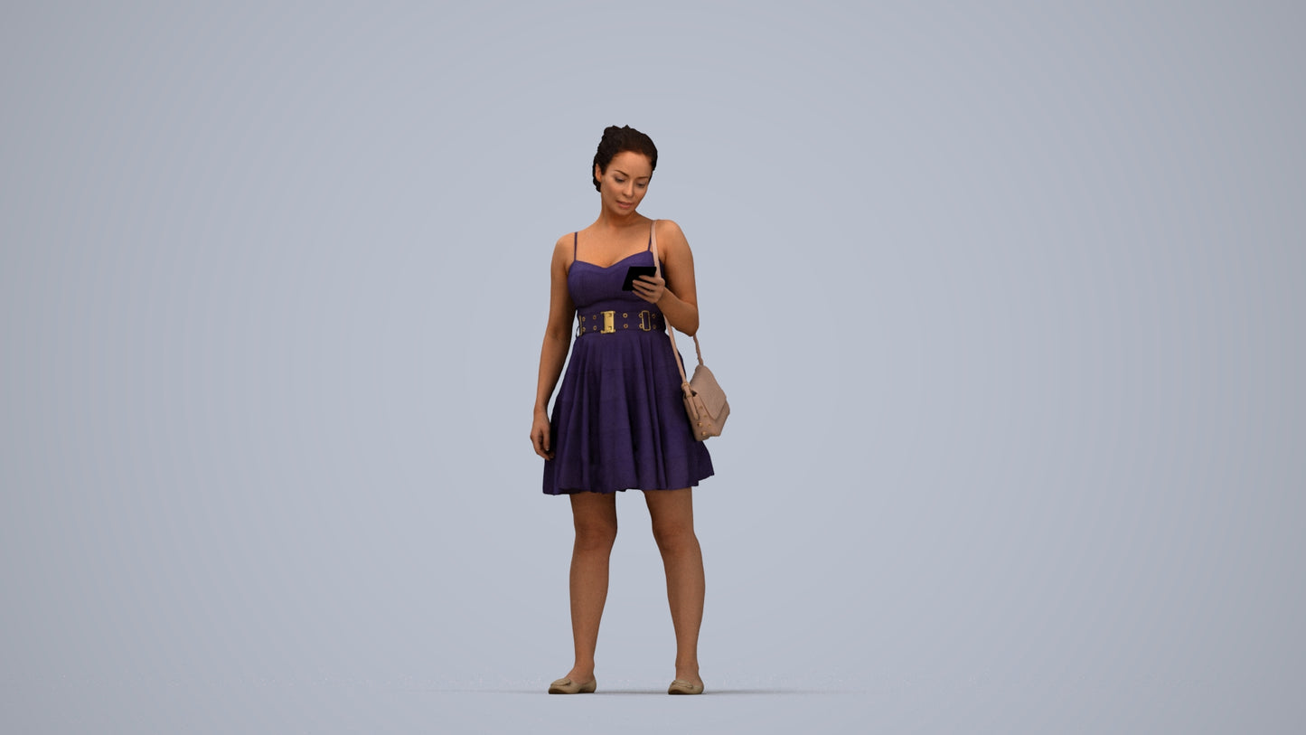 scanned 3D woman formal formalaffairs, photogrammetry people for Enscape and V-Ray, top-down view render