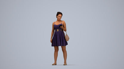 scanned 3D woman formal formalaffairs, photogrammetry people for Enscape and V-Ray, top-down view render