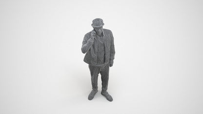 realistic 3D people man casual standing, render-ready for V-Ray and Corona, FBX OBJ, wireframe three-quarter view