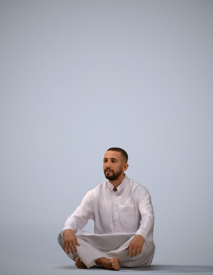 photogrammetry 3D man sitting, realistic human model archviz FBX
