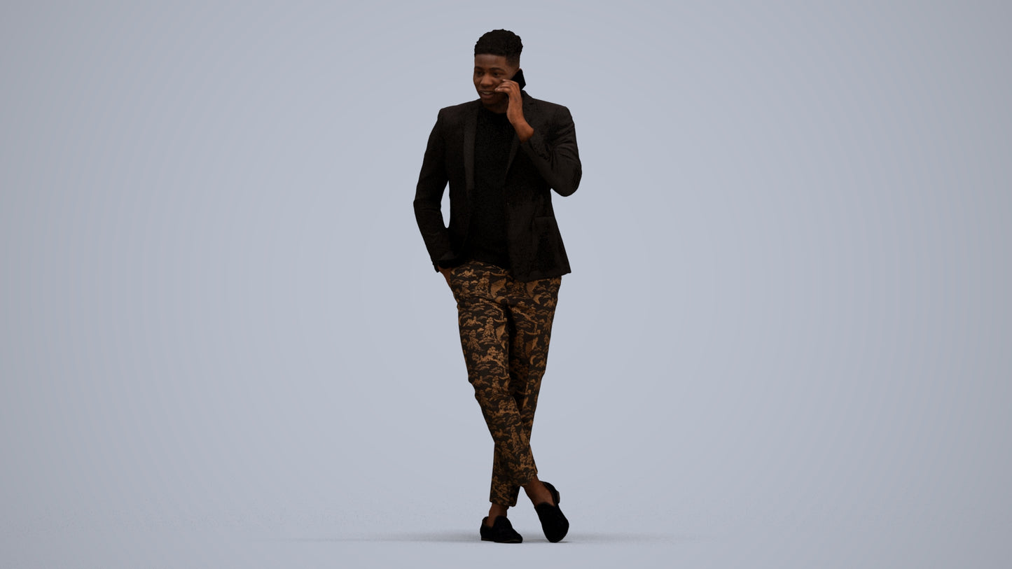 scanned 3D man formal formalaffairs, photogrammetry people for Enscape and V-Ray, standing pose render