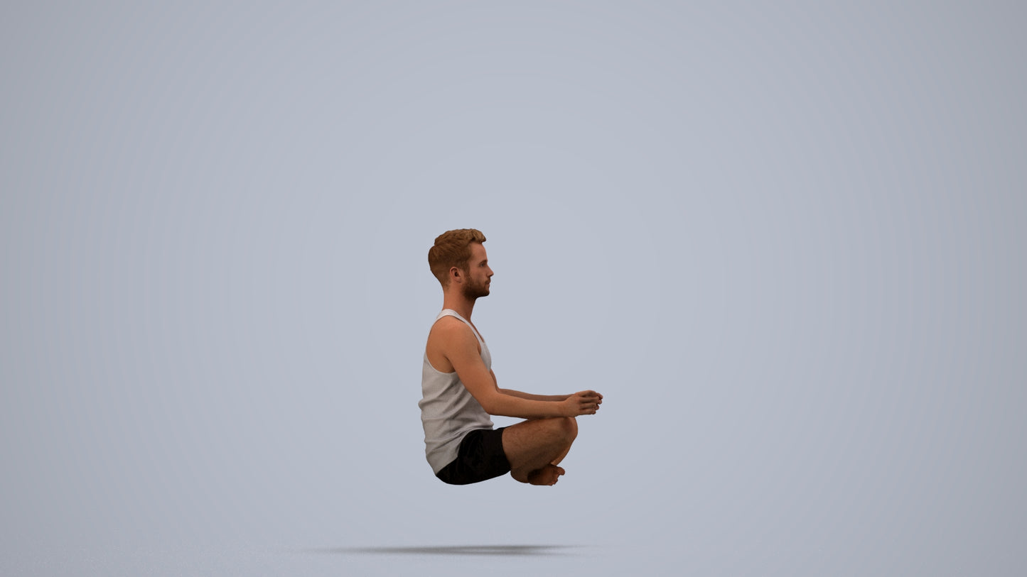 realistic 3D people man sport, render-ready for V-Ray and Corona, FBX OBJ, side view render