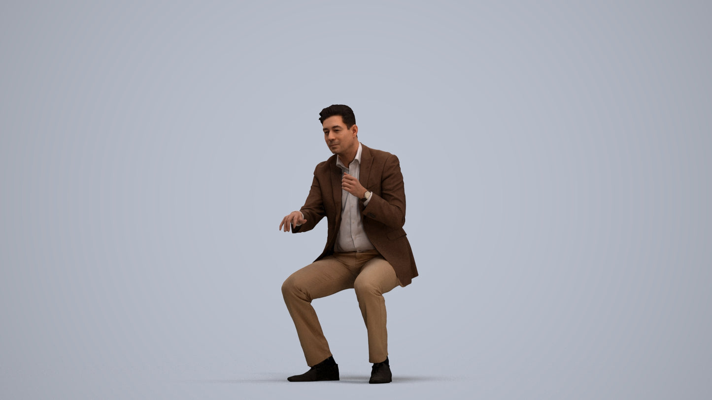 3D scanned man business, photorealistic archviz people for Enscape and SketchUp, standing pose render