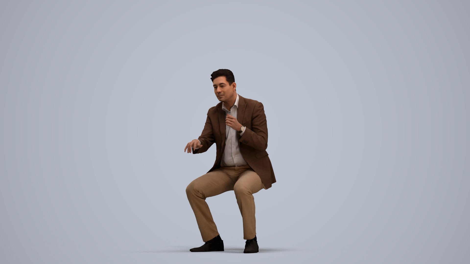 3D scanned man business, photorealistic archviz people for Enscape and SketchUp, standing pose render