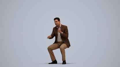 3D scanned man business, photorealistic archviz people for Enscape and SketchUp, standing pose render